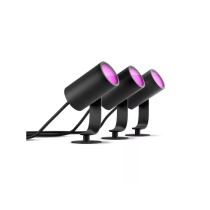 Philips Hue Lily Outdoor Spotlight Base Kit | Smart RGBW | 8w IP65 Pack of 3